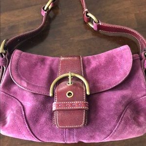 Purple suede Coach bag